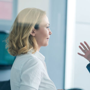 Office Workers discussing work